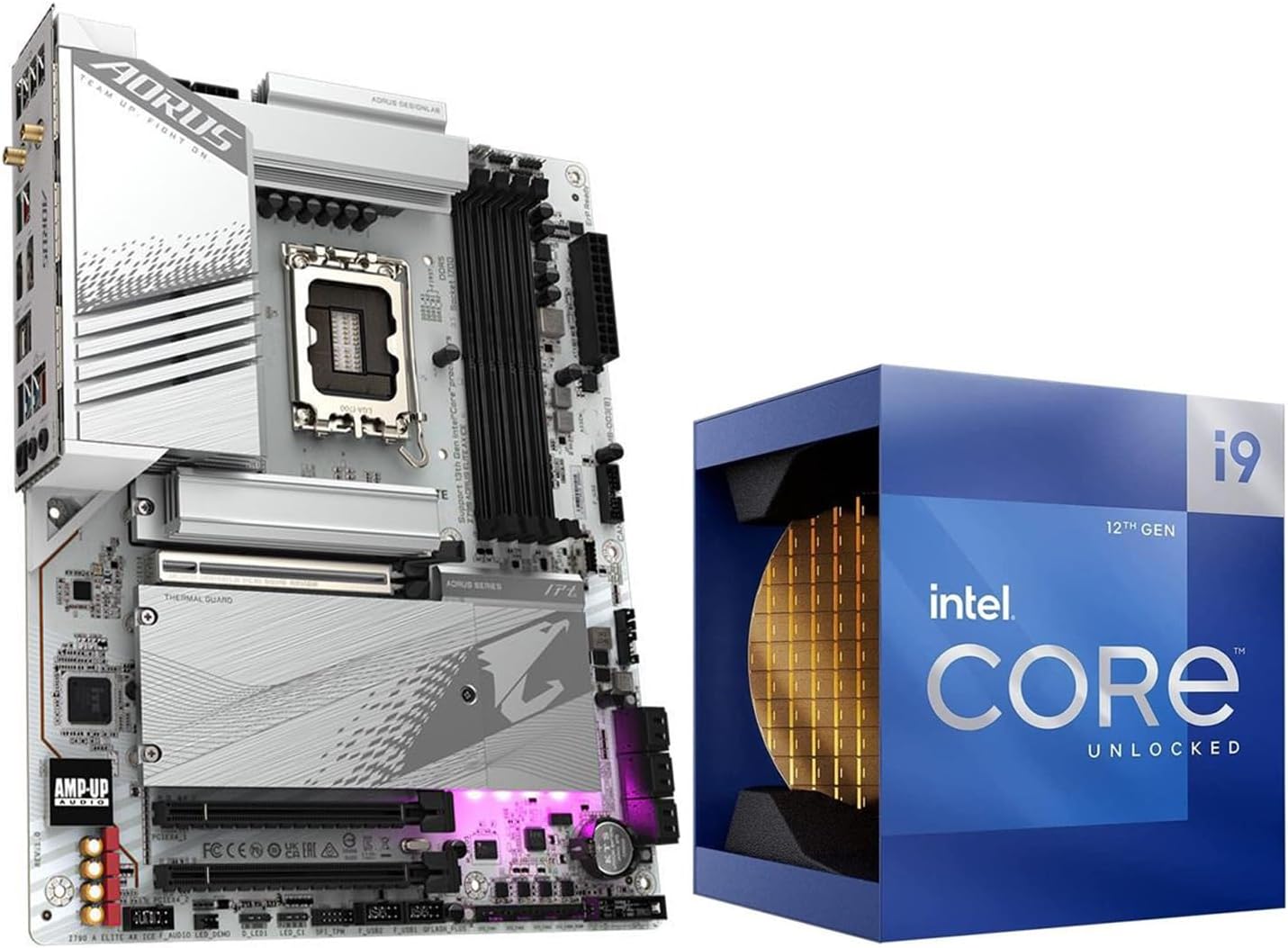 MICRO CENTER CPU Motherboard Combo – Intel Core i9-12900K 12th Gen 16-Cores LGA 1700 Desktop Processor up to 5.2 GHz Bundle with GIGABYTE Z790 AORUS Elite AX ICE WiFi DDR5 Motherboard