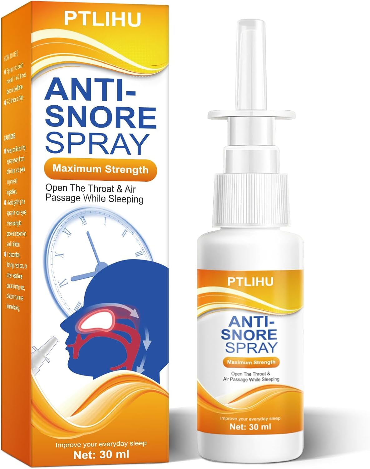 Anti Snoring Devices, Anti Snoring Spray, Snoring Solution to Help Open The Throat & Air Passage, Effective Snore Stopper for Better Sleep, 30ml