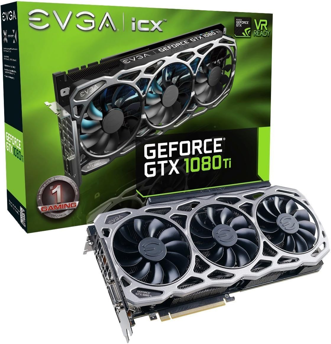 EVGA GeForce GTX 1080 Ti FTW3 Gaming, 11GB GDDR5X, iCX Technology – 9 Thermal Sensors & RGB LED G/P/M, 3X Async Fan Control, Optimized Airflow Design Graphics Card 11G-P4-6696-KR (Renewed)