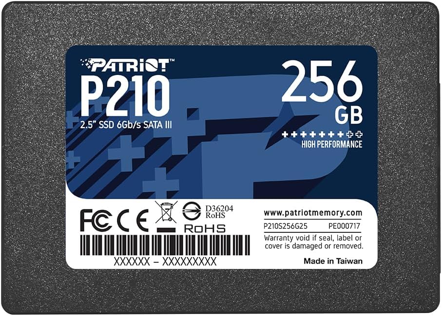 Patriot P210 SATA 3 256GB SSD 2.5 Inch Internal Solid State Drive – P210S256G25