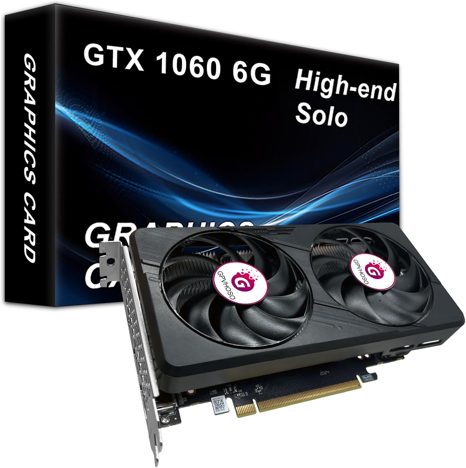 GeForce GTX 1060 6GB Computer Graphics Card, GDDR5 192bit 8K HDR VR Ready, Nvidia 1060 Video Cards for Gaming PC, Tarjeta Gráfica Support Direct X12 PCIe3.0 * 16, Dual Cooling Fans, HDMI + 2*DP