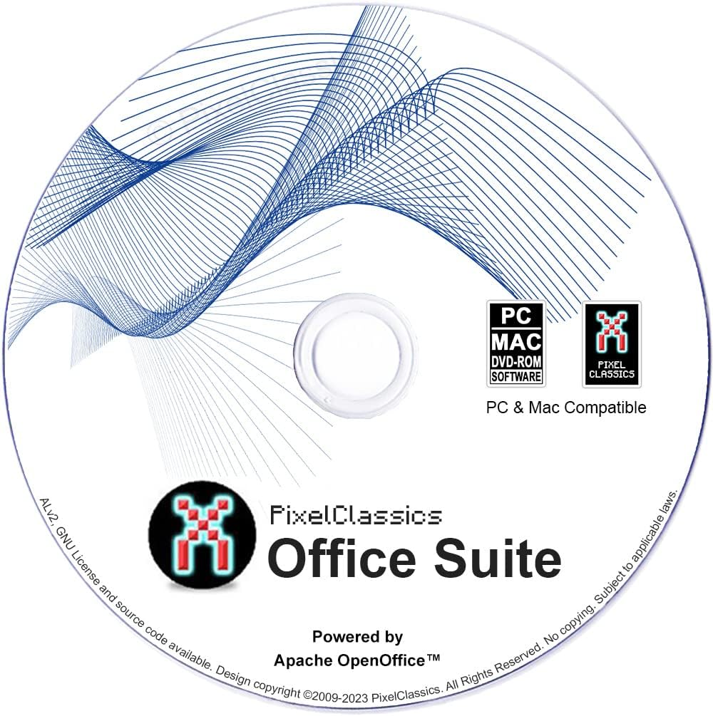 Office Suite 2024 on CD DVD Disc | Compatible with Microsoft Office 2024 2021 365 2019 2016 2013 2010 2007 Word Excel PowerPoint | Powered by Apache OpenOffice for Windows 11 10 8 7 Vista XP PC & Mac