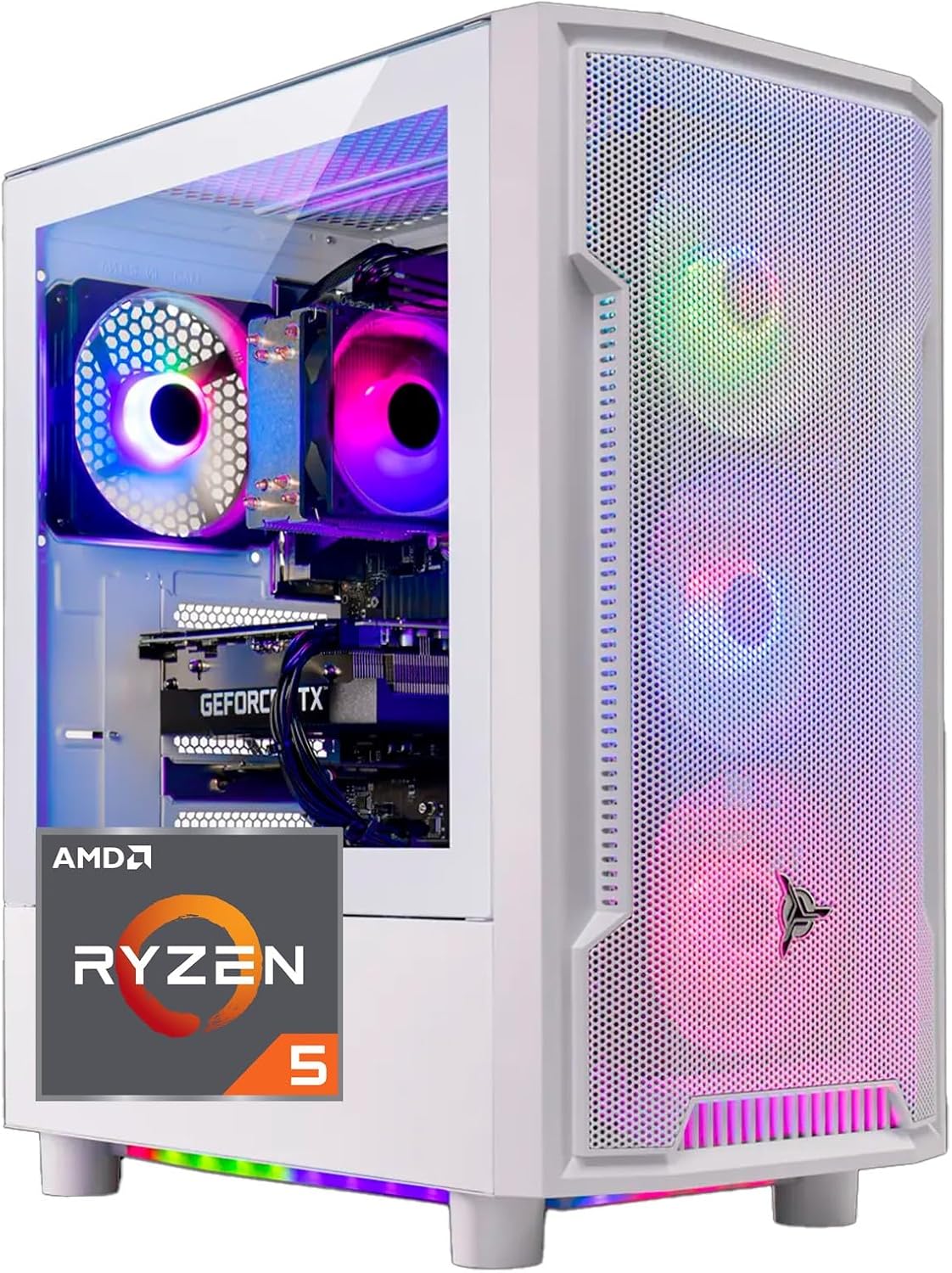 Skytech Archangel Gaming PC Desktop, Ryzen 5 5500 3.6 GHz (4.2GHz Turbo Boost), NVIDIA RTX 3050 (6GB) 6GB GDDR6, 1TB SSD, 16GB DDR4 RAM 3200, 650W Gold PSU, Wi-Fi, Win 11 Home