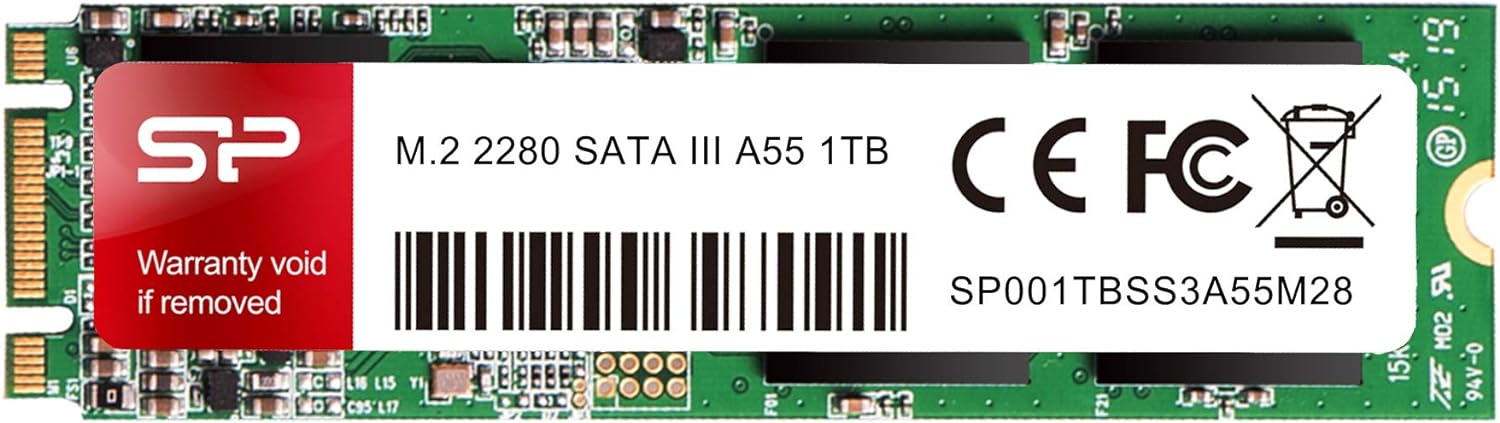 Silicon Power 1TB A55 M.2 SSD SATA III Internal Solid State Drive 2280 SU001TBSS3A55M28AB