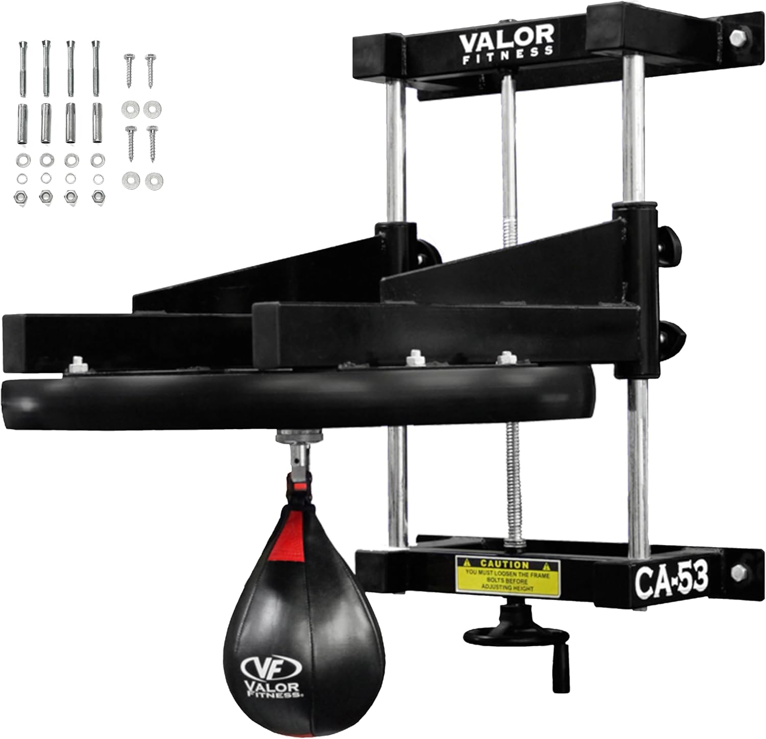 Valor Fitness Boxing Speed Bag Platform with Wheel Crank for Easy Adjustment, Speed Bag Included