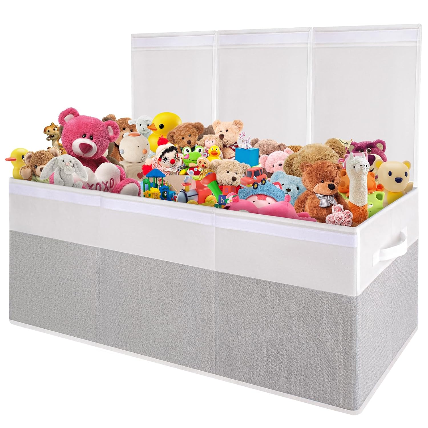 Kids Toy Box, Extra Large Toy Chest for Boy and Girl, 118L Toy Storage Organizer Stuffed Animals Holder with Removable Divider and Sturdy Handle for Nursery, Bedroom, Living room, 36″L x 12.6″W x 16″H