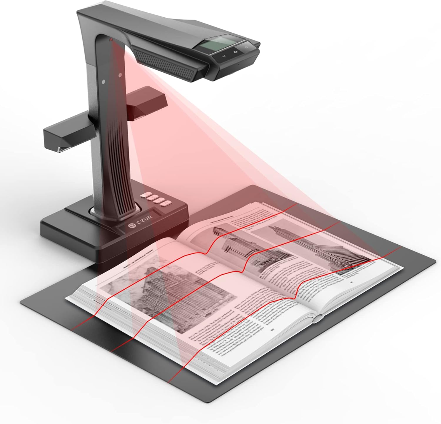 CZUR ET24 Pro Professional Book Scanner, 24MP Document Camera, 3rd Gen Auto-Flatten & Deskew Tech, A3 Document Scanner, 180+ Languages OCR, Support HDMI, for Windows/MacOS/Linux