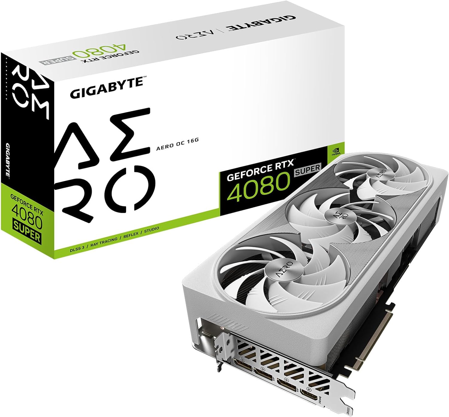 GIGABYTE GeForce RTX 4080 Super AERO OC 16G Graphics Card, 3X WINDFORCE Fans, 16GB 256-bit GDDR6X, GV-N408SAERO OC-16GD Video Card