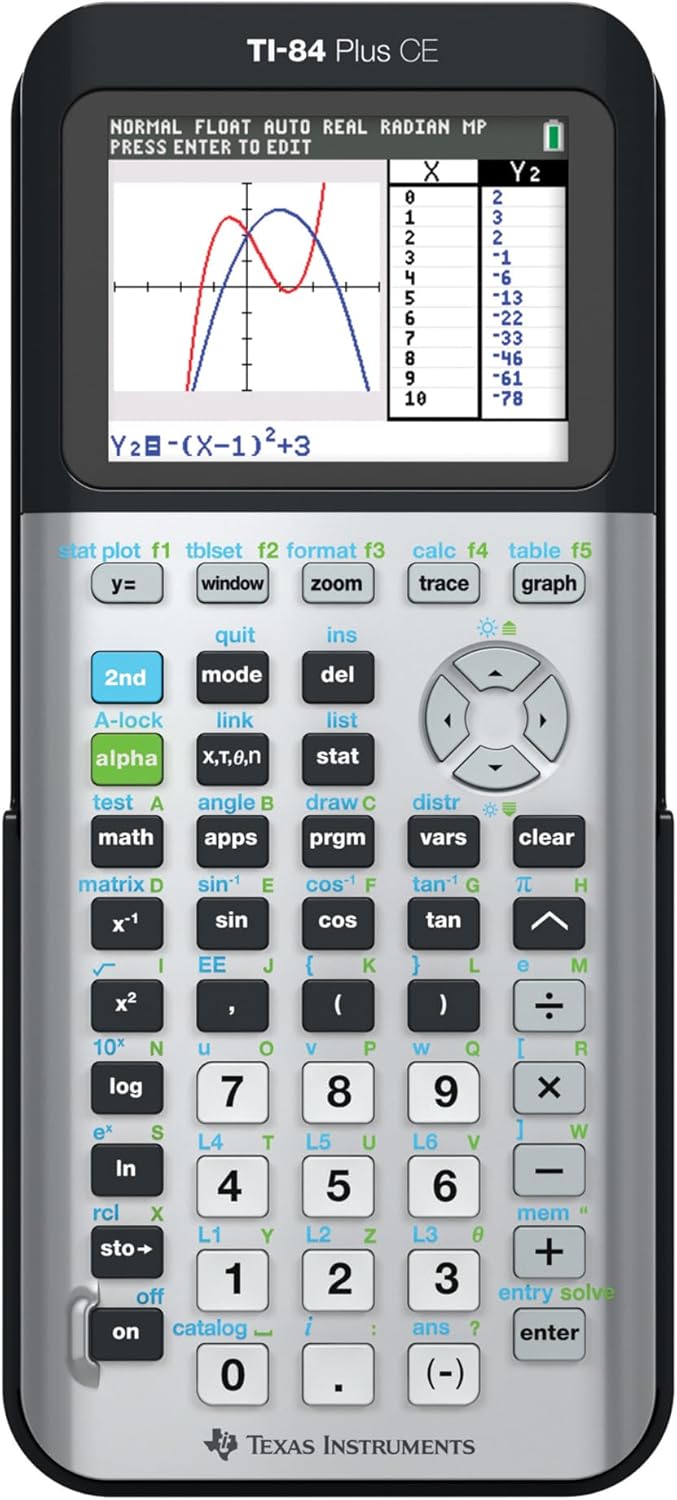 Texas Instruments TI-84 Plus CE Python Color Graphing Calculator, Galaxy Gray (Metallic)