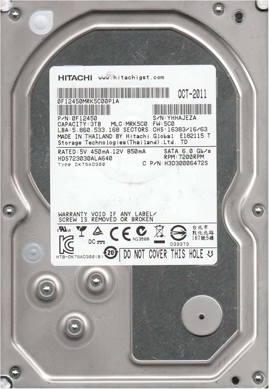 Hitachi, Deskstar 7K3000 HDS723030ALA640 3 TB Internal Hard Drive (Catalog Category: Computer Technology/Storage Components)