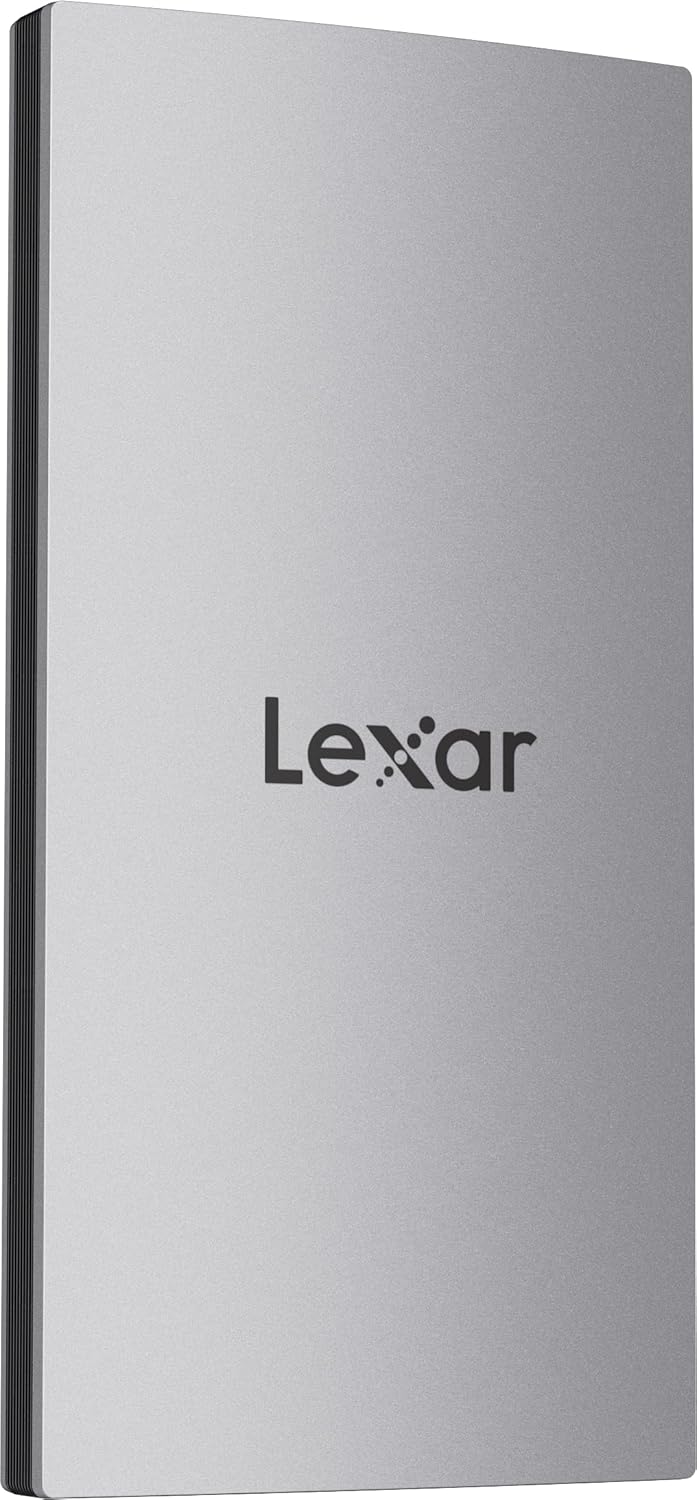 Lexar 2TB ES3 Portable SSD, Up to 1050MB/s Read and 1000 MB/s Write, Compatible with PC & Mac, Tablets & iPad, Silver (LES3XXX002T-RNSAU)