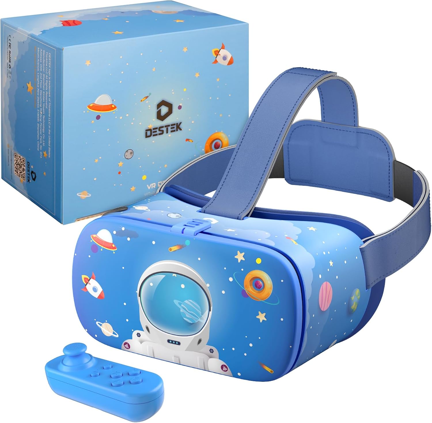 DESTEK VR Dream Headset for Kids, Gift Ideas for Explore The Unknown, 110° FOV Anti-Blue Light Eye Protected HD Virtual Reality Headset