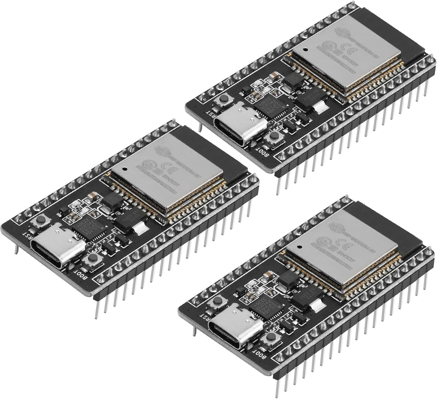 3PCS ESP32 ESP-32S ESP-WROOM-32 Development Board Kits, 38 Pin CP2012 USB C WiFi + Bluetooth Dual Cores Microcontroller Processor Compatible with Arduino IDE NodeMCU