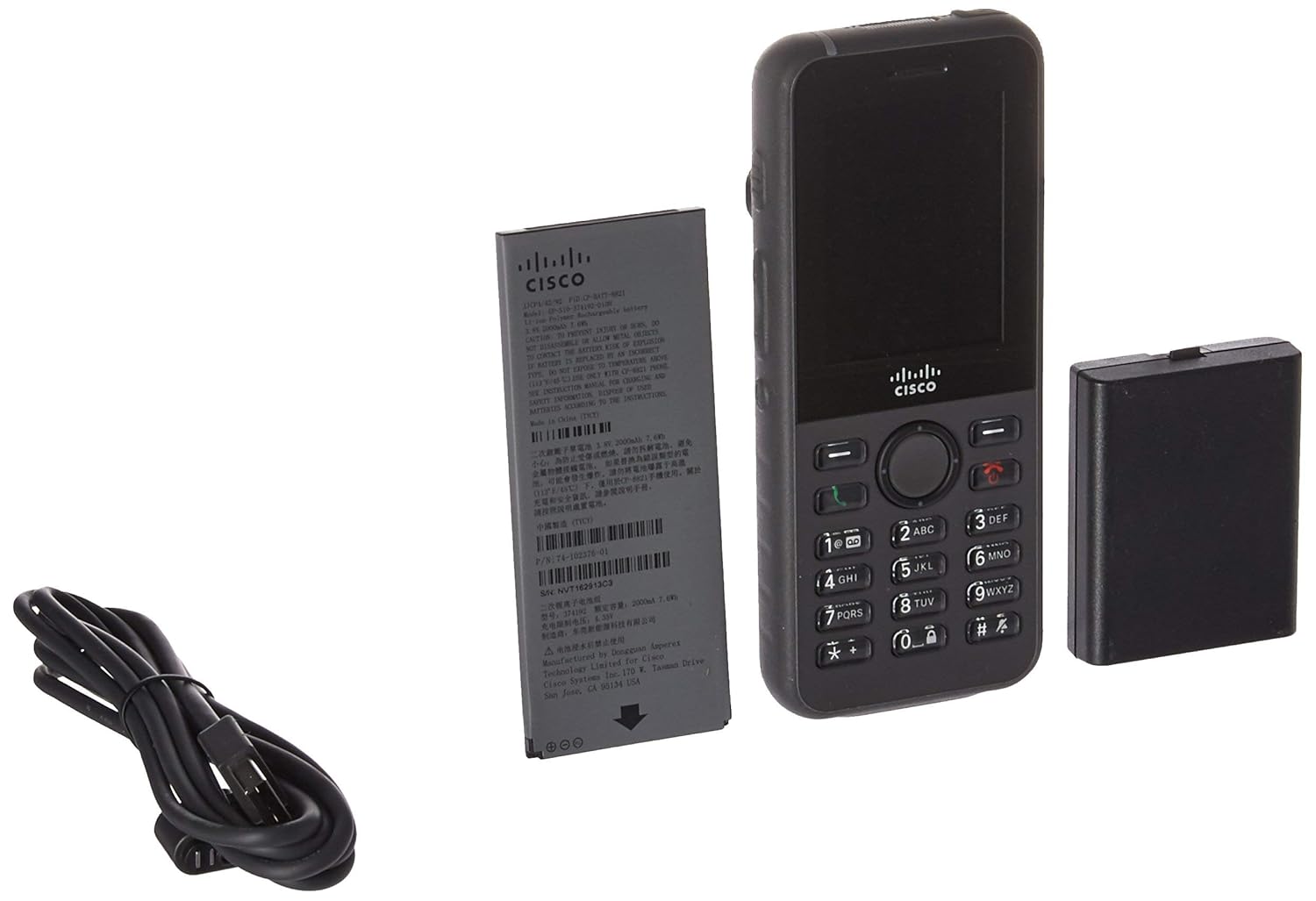 Cisco Unified Wireless IP Phone 8821 – Cordless Extension Handset – Bluetooth Interface – 2.4″ Black CP-8821-K9 (Renewed)