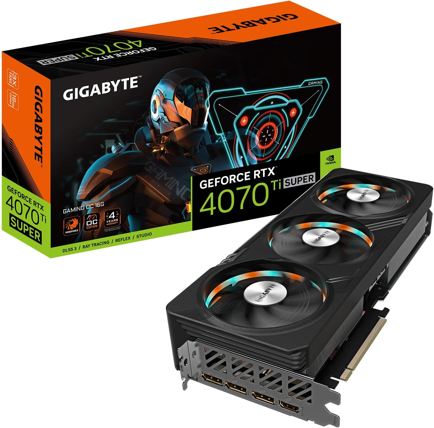 GIGABYTE GeForce RTX 4070 Ti Super Gaming OC 16G Graphics Card, 3X WINDFORCE Fans, 16GB 256-bit GDDR6X, GV-N407TSGAMING OC-16GD Video Card