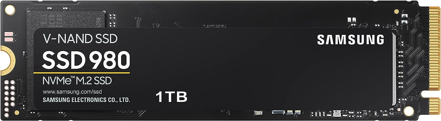 SAMSUNG 980 SSD 1TB PCle 3.0×4, NVMe M.2 2280, Internal Solid State Drive, Storage for PC, Laptops, Gaming and More, HMB Technology, Intelligent Turbowrite, Speeds of up-to 3,500MB/s, MZ-V8V1T0B/AM