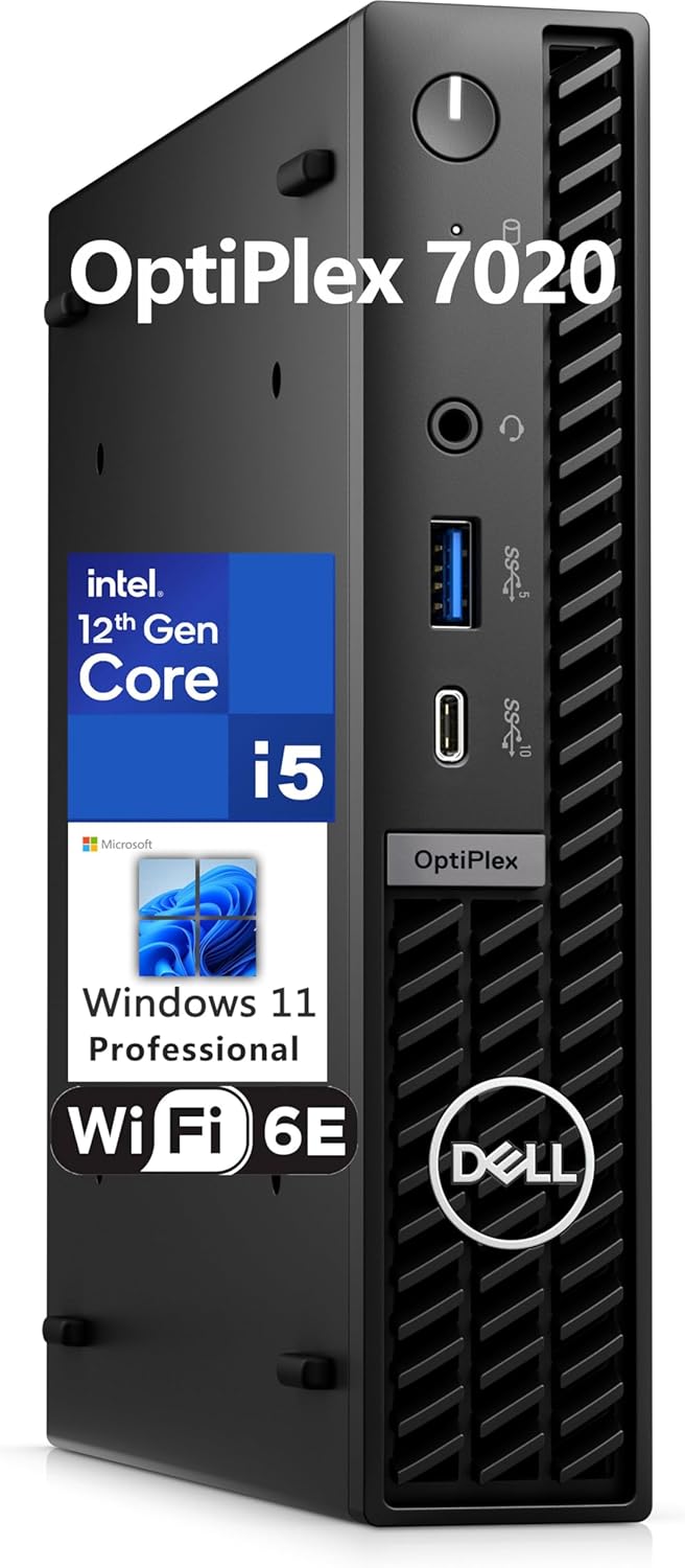 Dell OptiPlex 7020 MFF Business Desktop Computer, 7000 Micro Form Factor Mini PC, Intel Hexa-Core i5-12500T (Beat i7-11700T), 16GB DDR5 RAM, 1TB PCIe SSD, WiFi 6E, Bluetooth, RJ-45, Windows 11 Pro