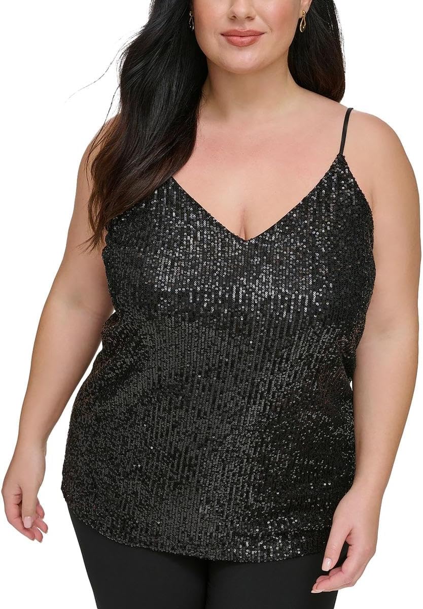 Calvin Klein Womens Plus Sequined Workday Camisole