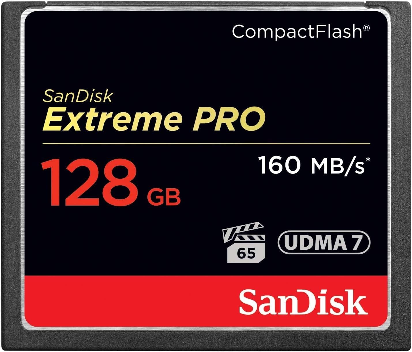 SanDisk 128GB Extreme PRO CompactFlash Memory Card UDMA 7 Speed Up To 160MB/s- SDCFXPS-128G-X46