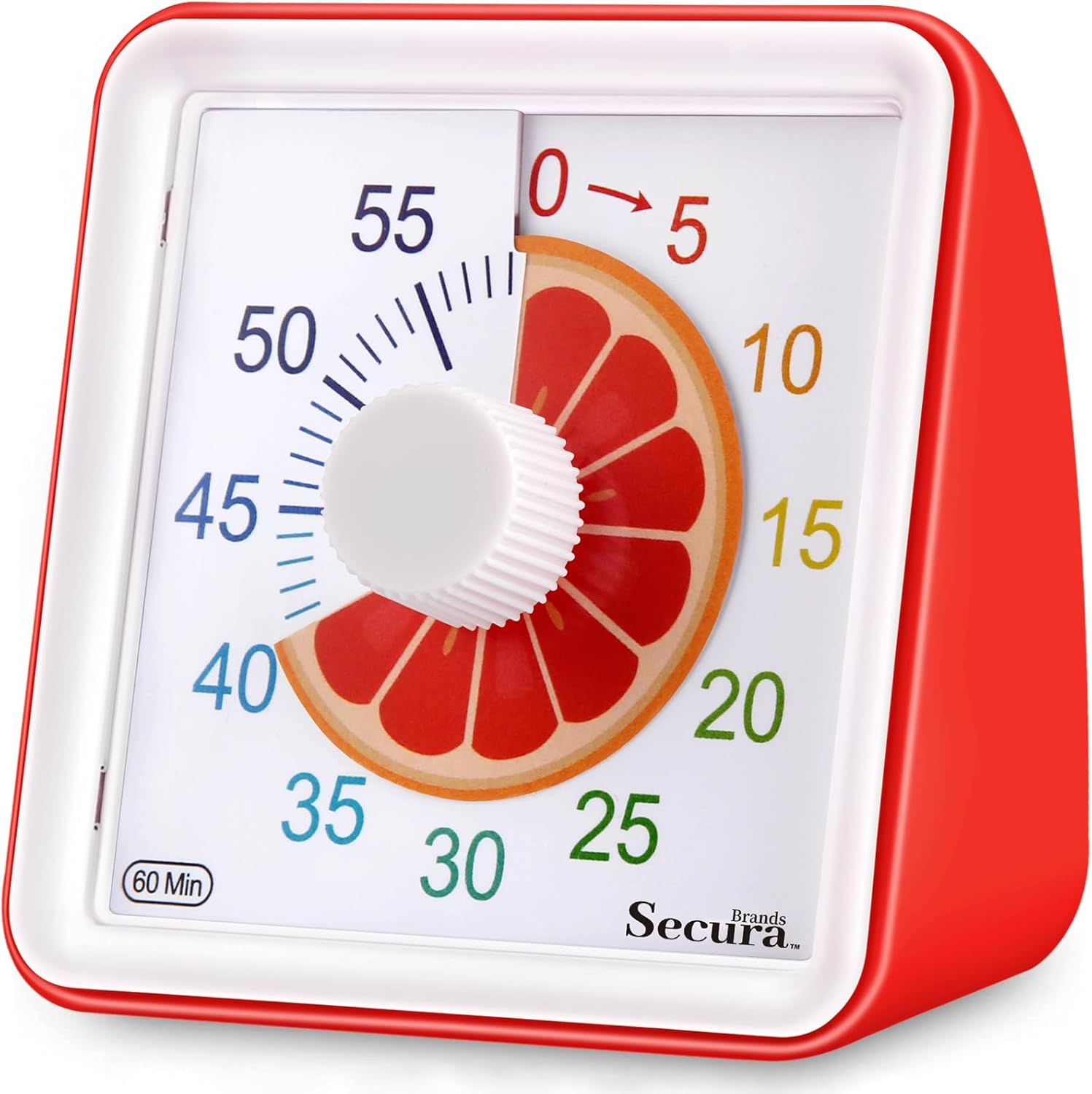 60-Minute Visual Timer, Timer for Kids, Classroom Timer, Countdown Timer for Adults, Time Management Tool for Teaching (Red)