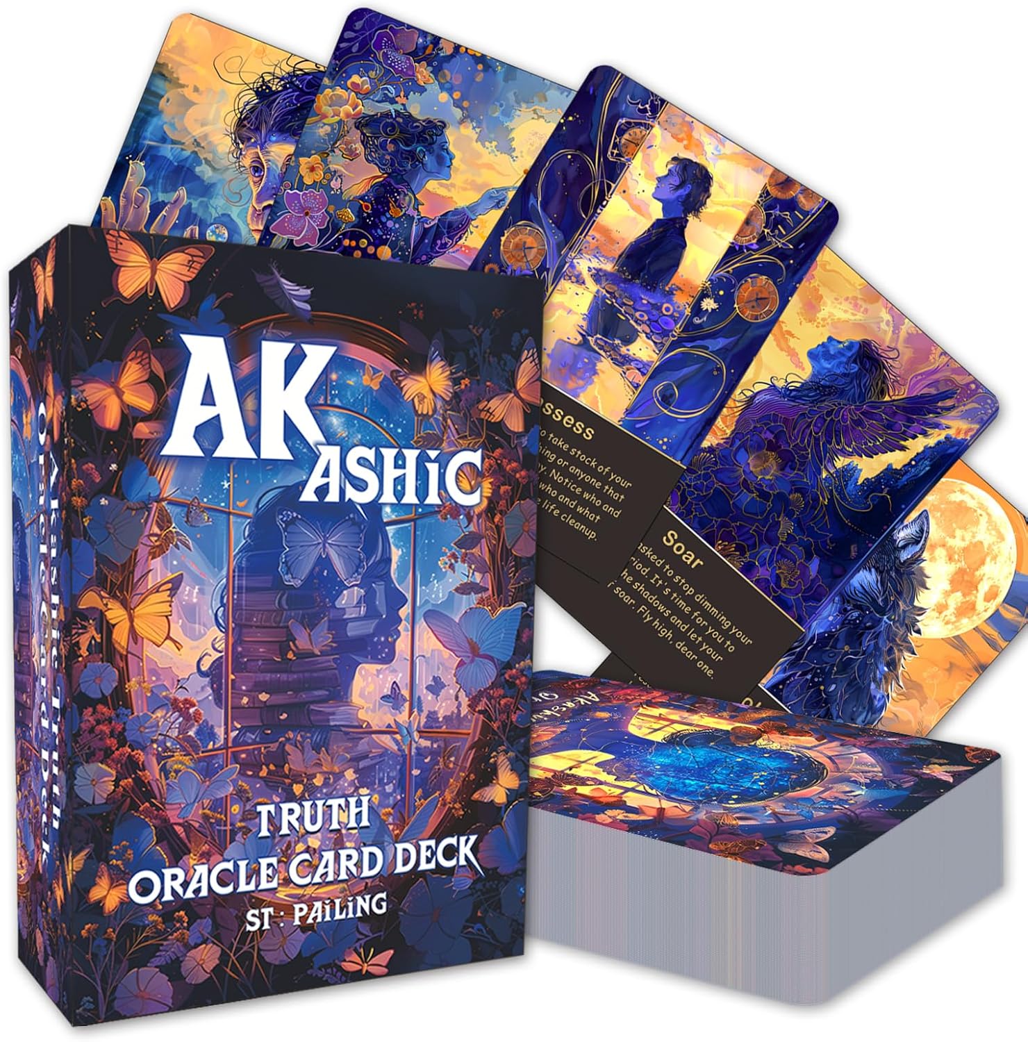 Akashic Oracle Cards, Oracle Cards and tarot cards for Beginners, Energy Healing Oracle Cards, 75 Oracle Cards to Reveal Soul’s Truth, Clear Karmic Influences.