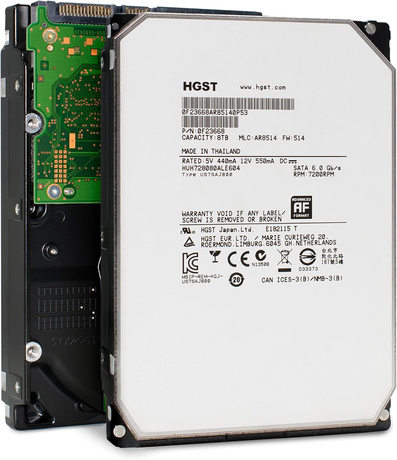 HGST Ultrastar He8 HDD HUH728080ALE604 8TB 7200RPM 128MB Cache SATA 6.0Gb/s 3.5-Inch Enterprise Server Data Center Hard Drive (Renewed)