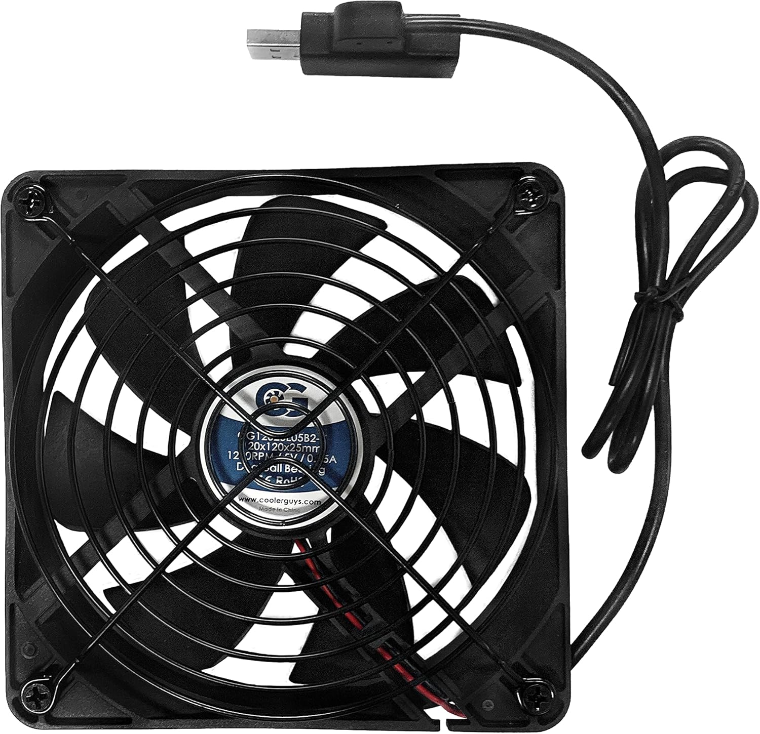 Coolerguys Single USB Fan for PlayStation, Xbox, Receivers, Roku (120mm)