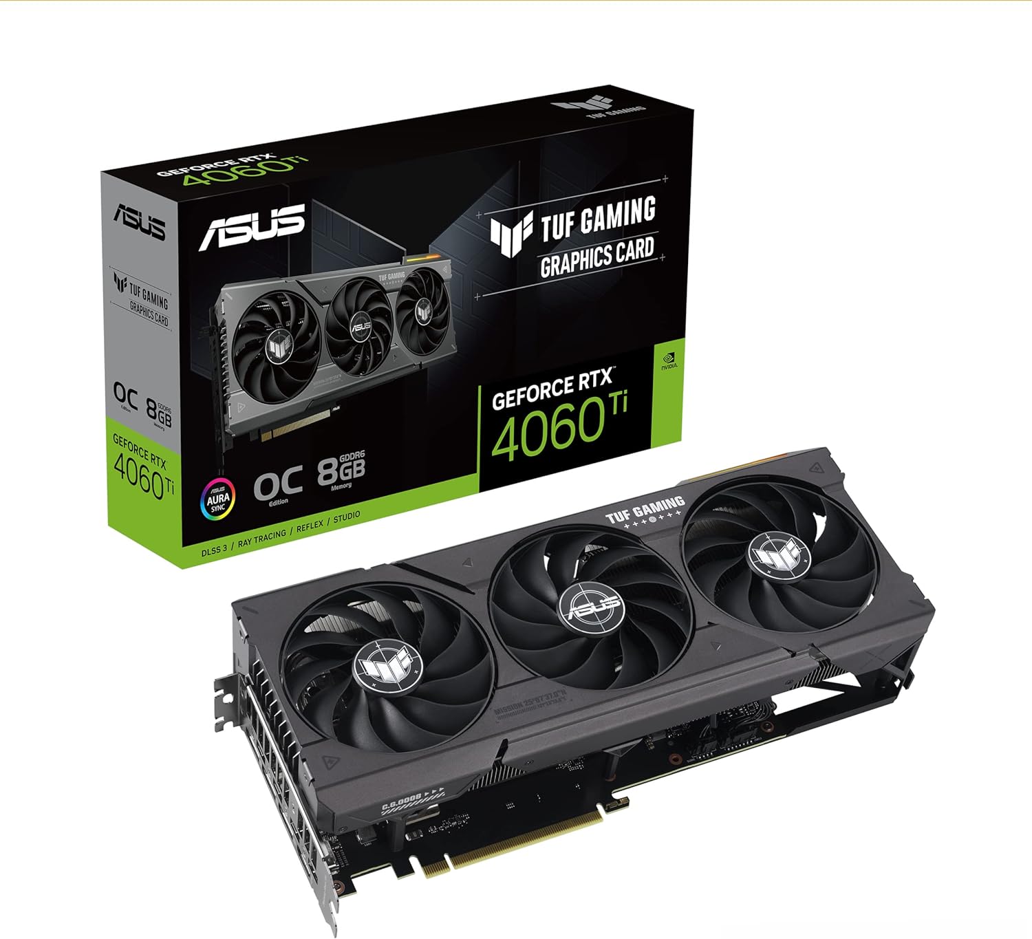 ASUS TUF Gaming GeForce RTX 4060 Ti OC Edition Gaming Graphics Card (PCIe 4.0, 8GB GDDR6, DLSS 3, HDMI 2.1a, DisplayPort 1.4a)