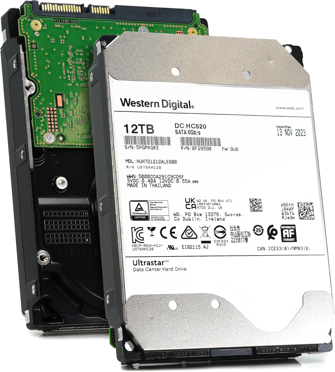 WD Ultrastar DC HC520 12TB SATA 6Gb/s 3.5-Inch Data Center HDD – HUH721212ALE600 0F29590 (Renewed)