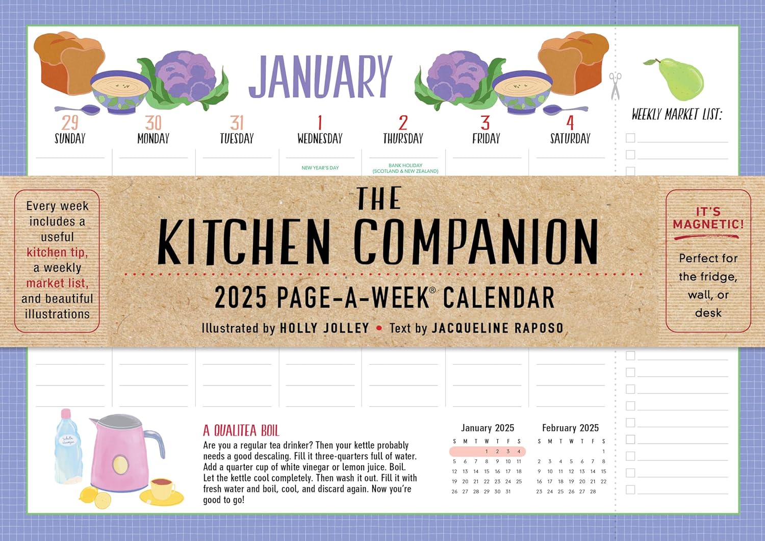 The Kitchen Companion Page-A-Week Calendar 2025: It’s Magnetic! Perfect for the Fridge, Wall, or Desk