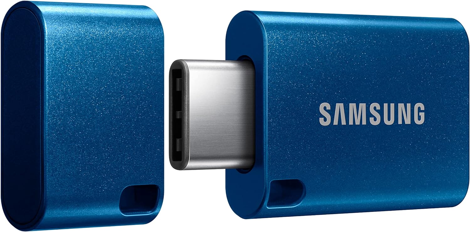 Samsung Type-C USB Flash Drive, 256GB, Transfers 4GB Files in 11 Secs w/Up to 400MB/s 3.13 Read Speeds, Compatible w/USB 3.0/2.0, Waterproof, 2022, Blue, MUF-256DA/AM