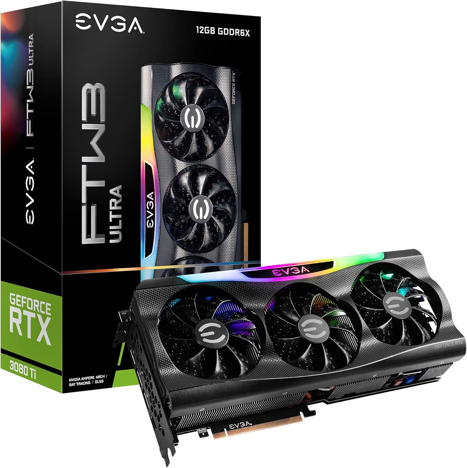 EVGA GeForce RTX 3080 Ti FTW3 ULTRA GAMING, 12G-P5-3967-KR, 12GB GDDR6X, iCX3 Technology, ARGB LED, Metal Backplate