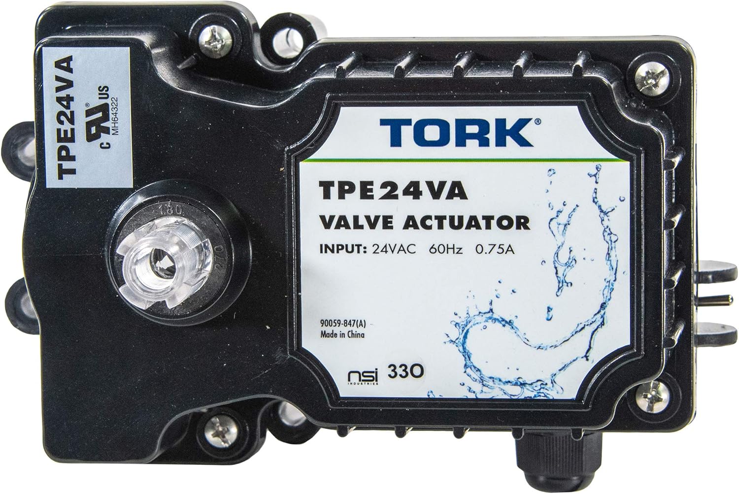 NSI TORK TPE24VA 24-Volt Valve Actuator Control, Compatible with all 24VAC Control Systems, for Pools, Spa Equipment, Solar and More, black