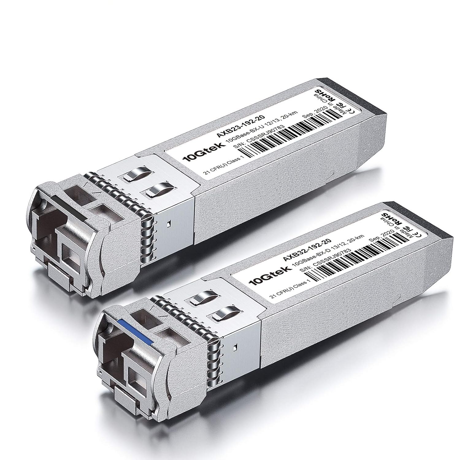 10Gtek a Pair of 10G SFP+ Bidi Transceiver, LC Single-Mode Single Fiber Module, 10GBASE-BIDI 1270nm/1330nm for Cisco SFP-10G-BX20D-I/SFP-10G-BX20U-I, Ubiquiti UniFi, Mikrotik, and More, DOM, 20km