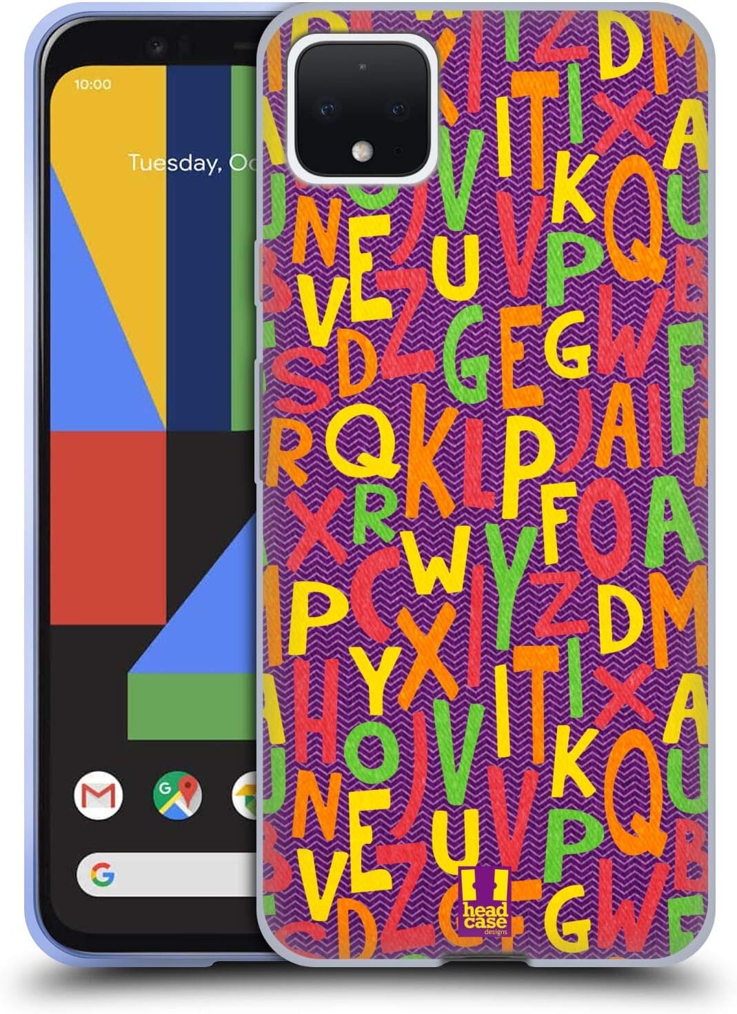 Head Case Designs Alphabets Kiddie Stuff Soft Gel Case Compatible with Google Pixel 4 XL