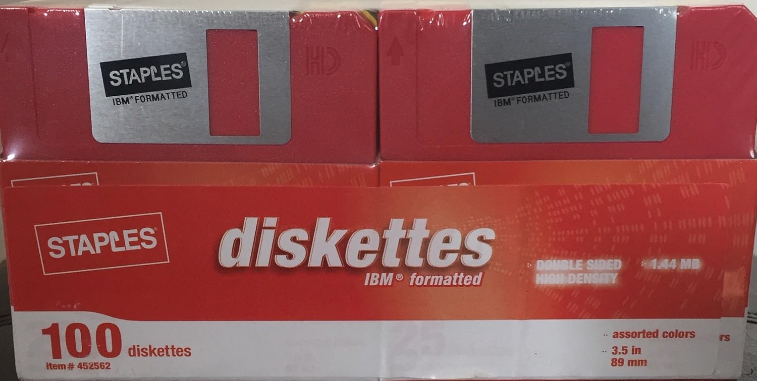 STAPLES 100 Pack Brand Floppy Disks (Diskettes)