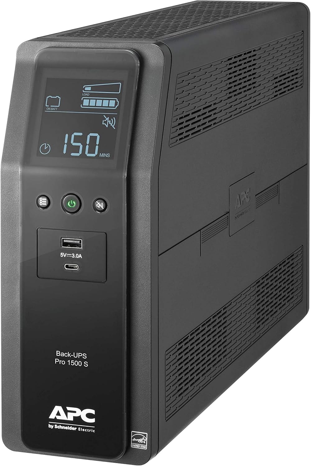 APC UPS 1500VA Sine Wave UPS Battery Backup, BR1500MS2 Backup Battery Power Supply, AVR, 10 Outlets, (2) USB Charger Ports