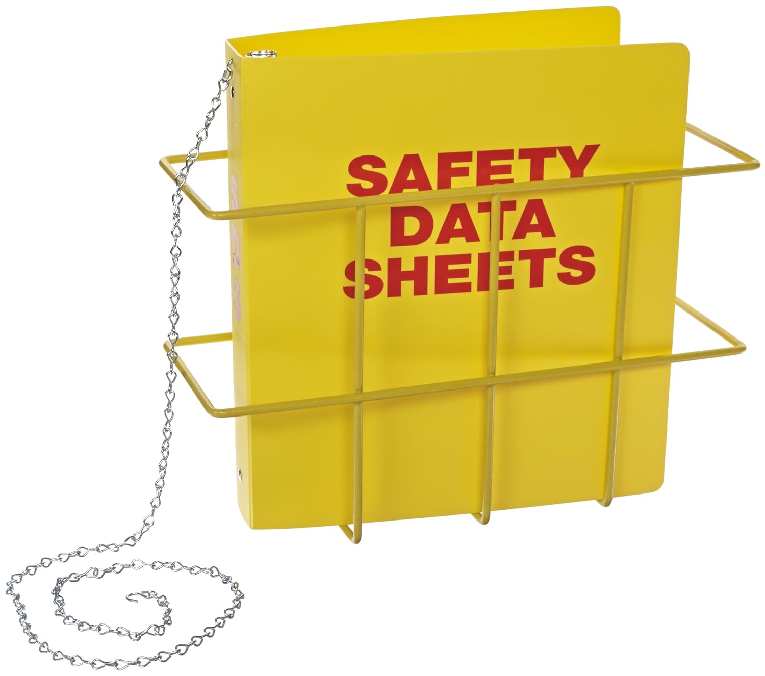 NMC – RTK65 RTK6 5 Piece Economy Right To Know Center Kit with Rack, Binder and Chain, “Material Safety Data Sheets”, Red on Yellow