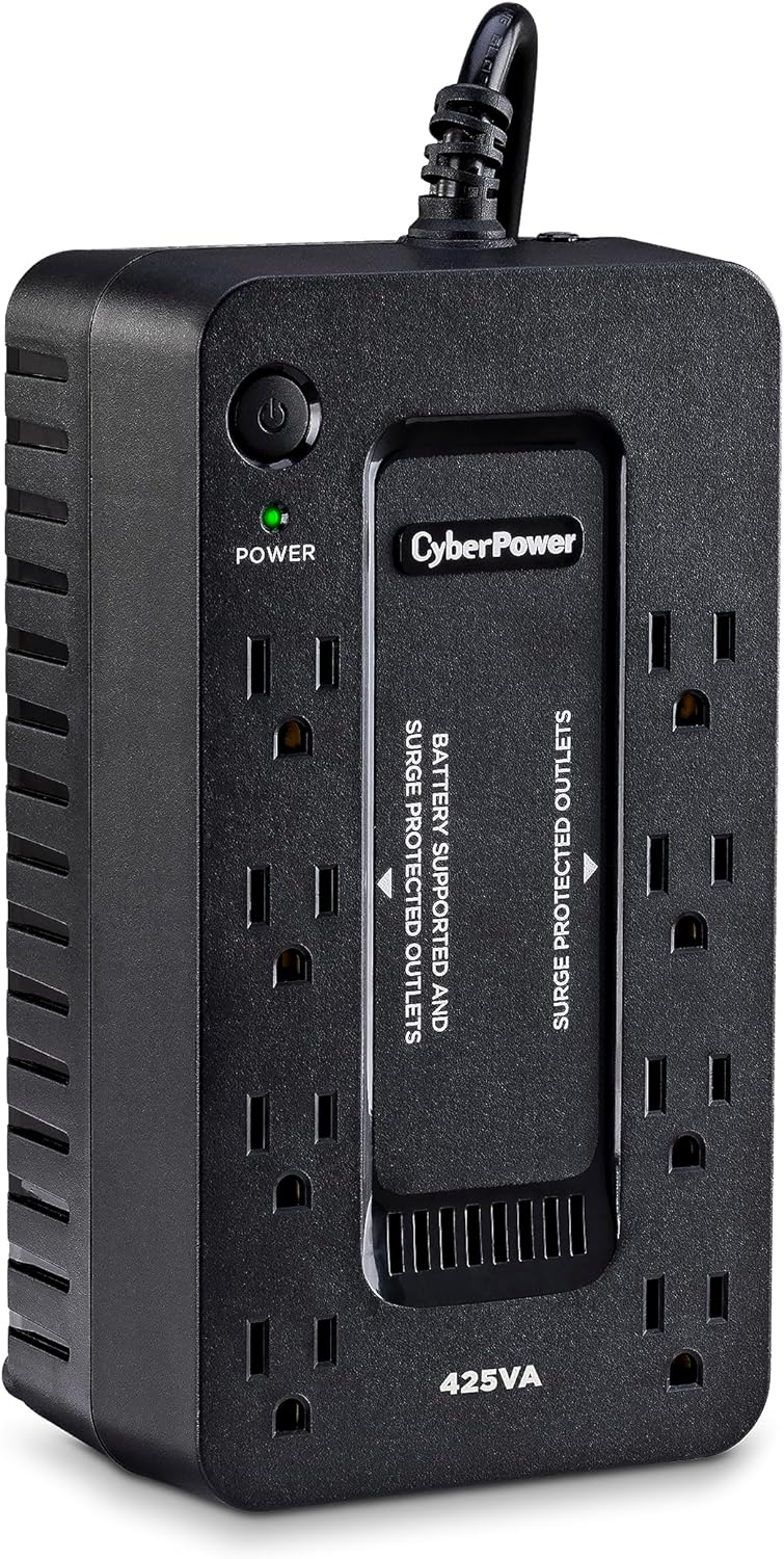 CyberPower ST425 Standby UPS System, 425VA/260W, 8 Outlets, Compact, Black