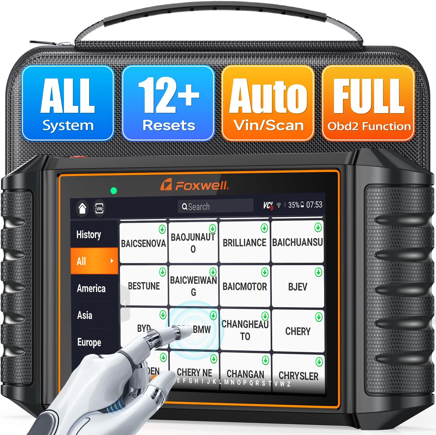 2024 Newest FOXWELL Scanner NT726 Automotive Scan Tool, All System Car Diagnostic Scanner with 12+ Service Resets, FOXWELL OBD2 Scanner for All Vehicles, Accurate and Professional Car Code Scanner