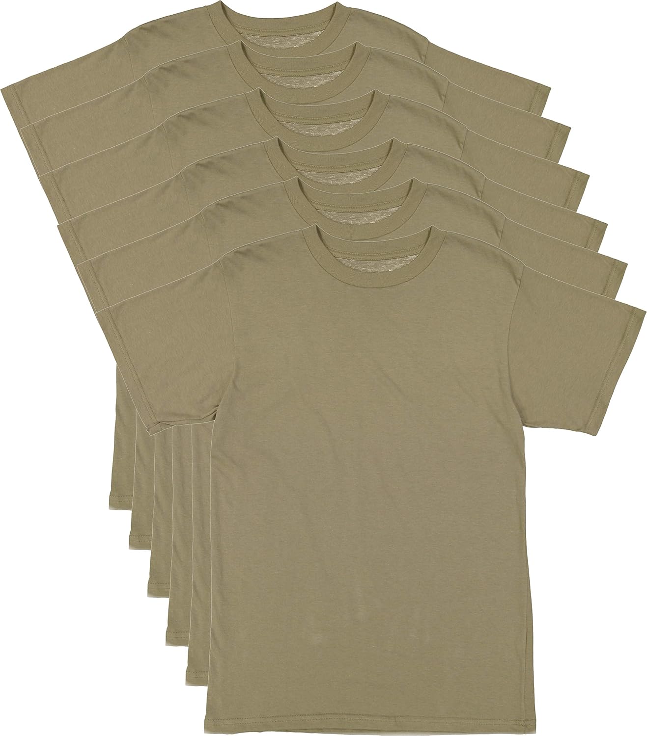 AR 670-1 Army Compliant Coyote Brown Mens Military T-Shirt Poly Cotton Multicam OCP Scorpion Uniform Approved 6-Pack