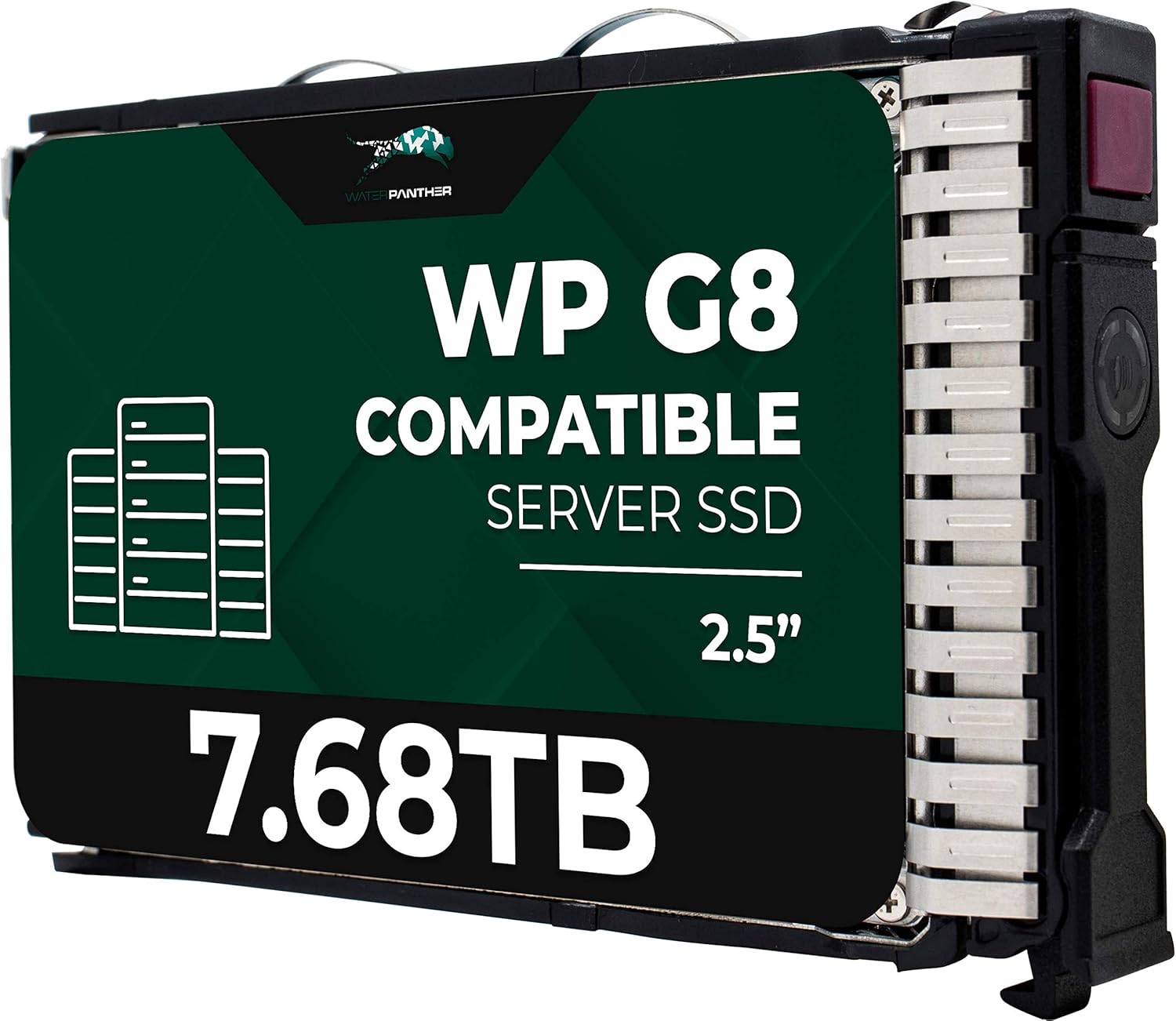 Water Panther 7.68TB SATA 6Gb/s 2.5″ SSD for HPE ProLiant Servers | Enterprise Drive in Gen8/Gen9 Carrier