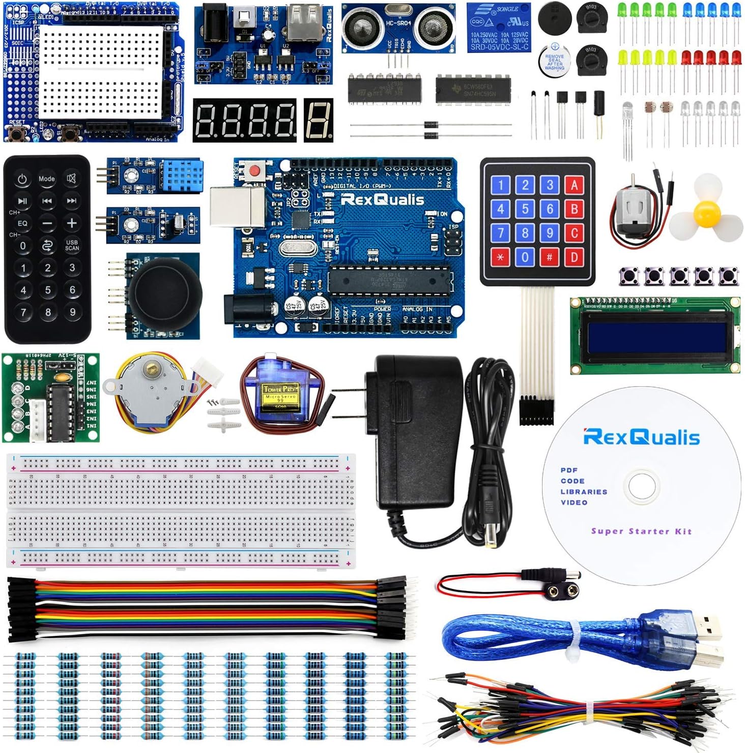 Super Starter Kit Based on Arduino UNO R3 with Tutorial and Controller Board Compatible with Arduino IDE