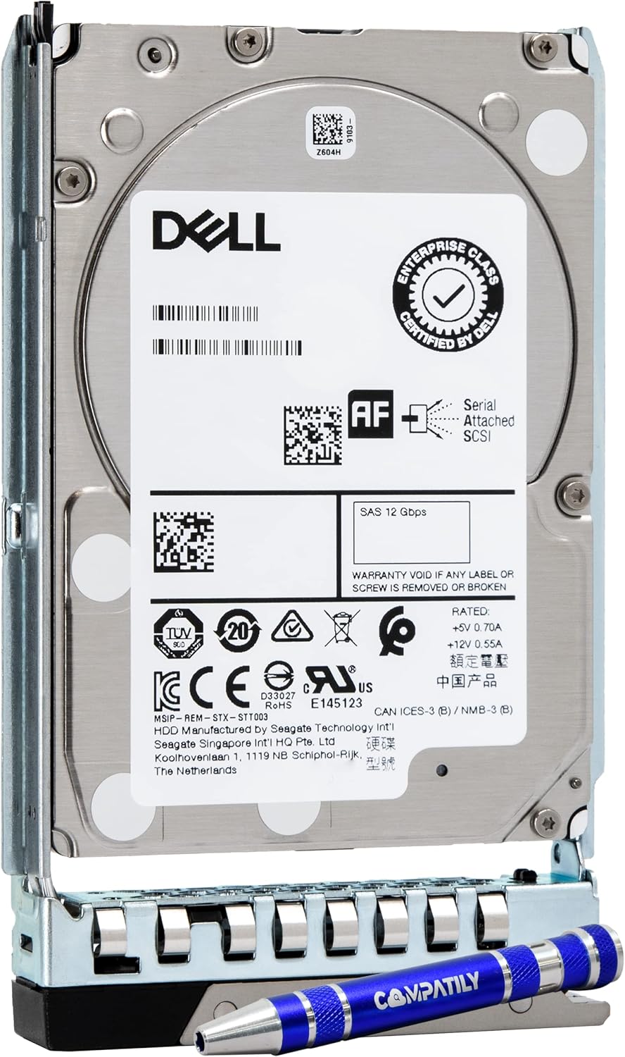 Dell 401-ABHQ 2.4TB 10K SAS 2.5-Inch PowerEdge Enterprise Hard Drive in 14G Tray Bundle with Compatily Screwdriver Compatible with R940XA R840 R440 R640 R6415 R740 R740XD R7415 R7425 R940