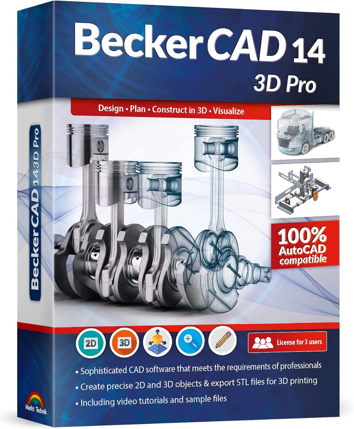 CAD software compatible with AutoCAD and Windows 11, 10, 8 – BeckerCAD 3D PRO for 3D printing, home design, architecture, engineering and more