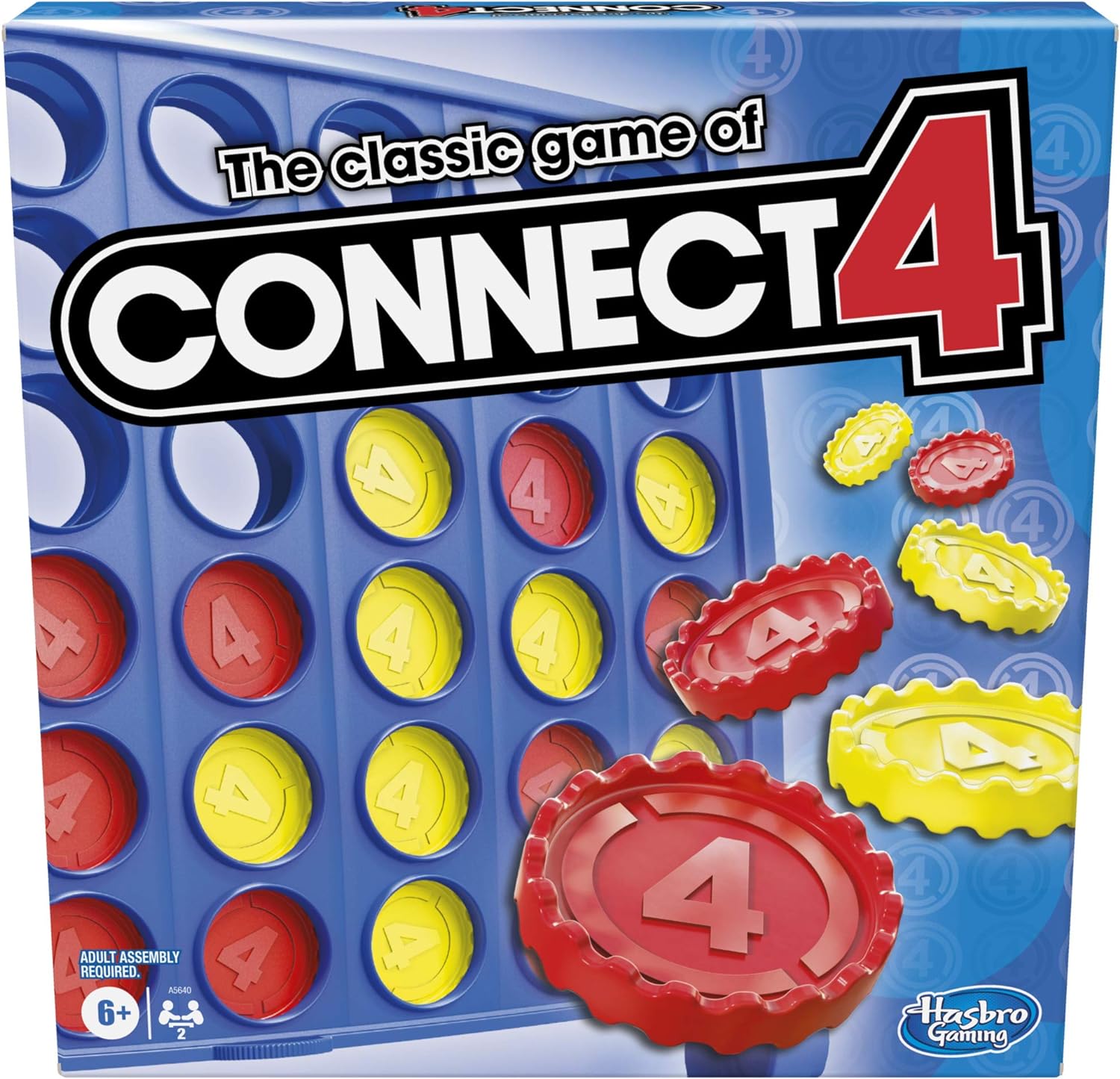 Hasbro Gaming Connect 4 Classic Grid,4 in a Row Game,Strategy Board Games for Kids,2 Player .for Family and Kids,Ages 6 and Up