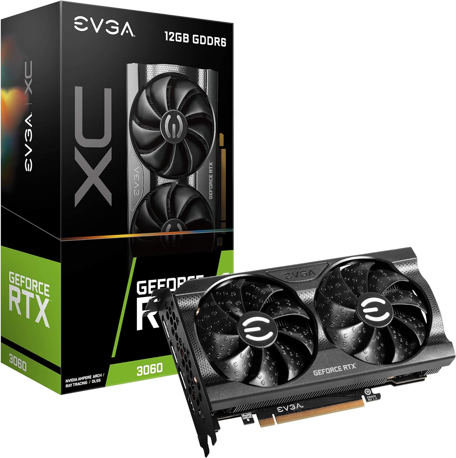 EVGA GeForce RTX 3060 XC Gaming, 12G-P5-3657-KR, 12GB GDDR6, Dual-Fan, Metal Backplate