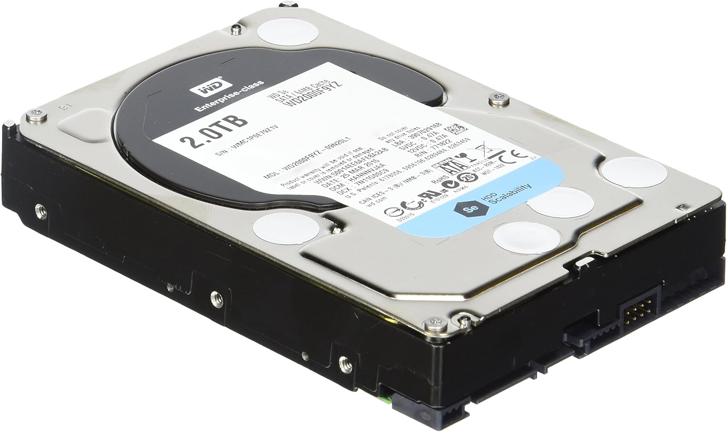 WD SE 2TB Datacenter Hard Disk Drive – 7200 RPM SATA 6 Gb/s 64MB Cache 3.5 Inch – WD2000F9YZ