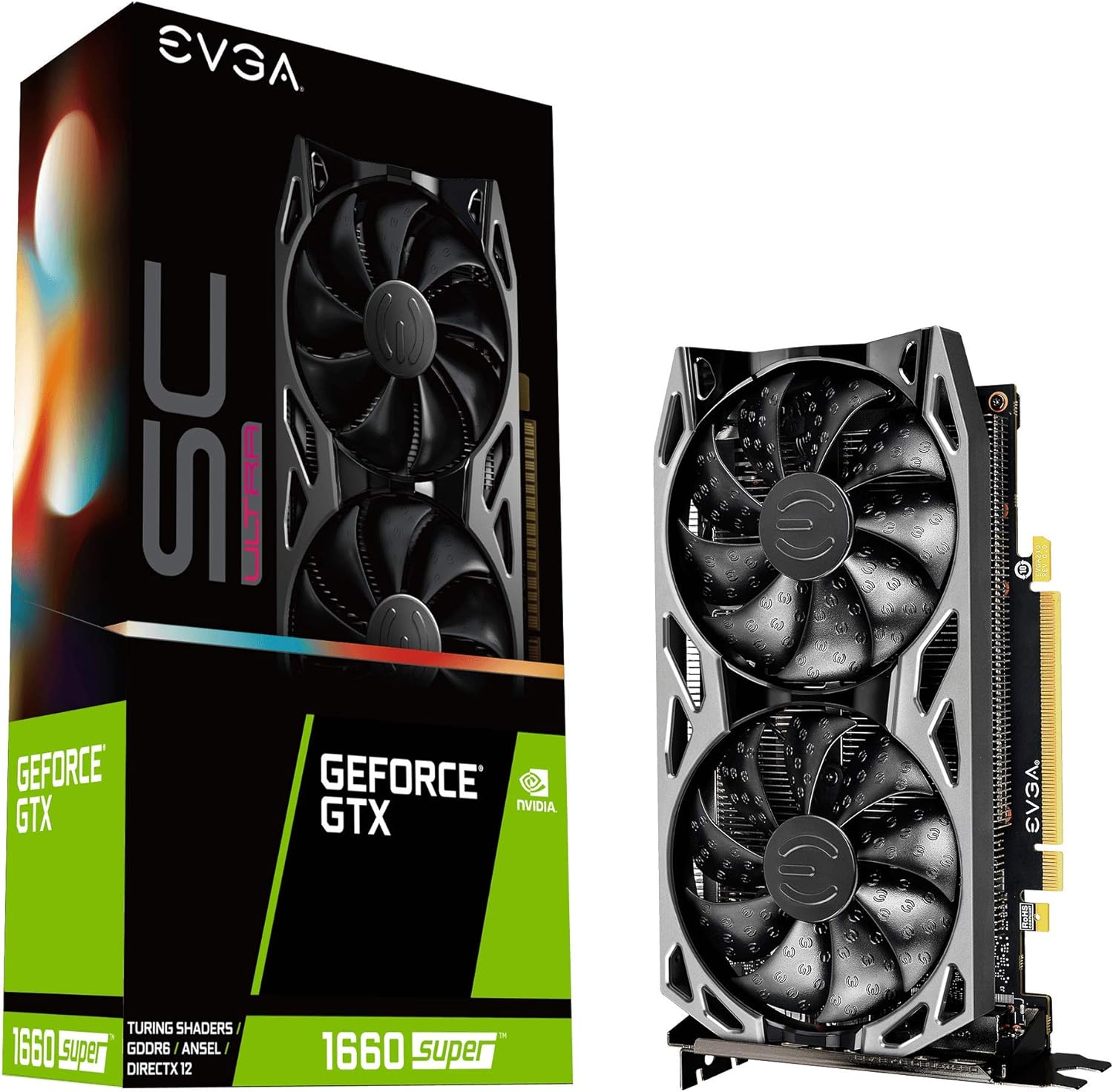 EVGA 06G-P4-1068-KR GeForce GTX 1660 Super Sc Ultra Gaming, 6GB GDDR6, Dual Fan, Metal Backplate