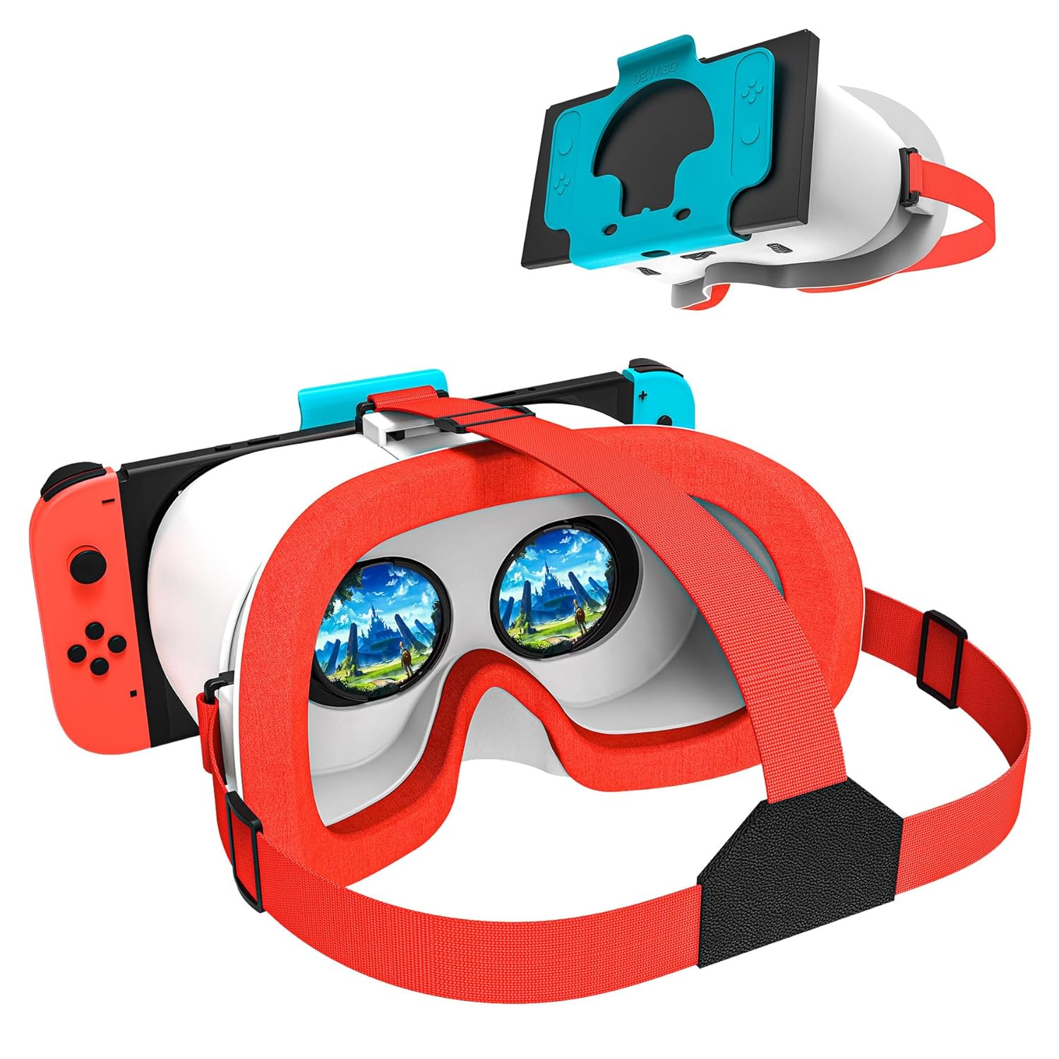 VR Headset for Nintendo Switch & OLED Model Upgraded, Virtual Reality VR Glasses with Adjustable HD Lenses Comfortable Head Strap, 3D Goggles for Nintendo Switch OLED VR Games Cool Stuff for Kids Boys